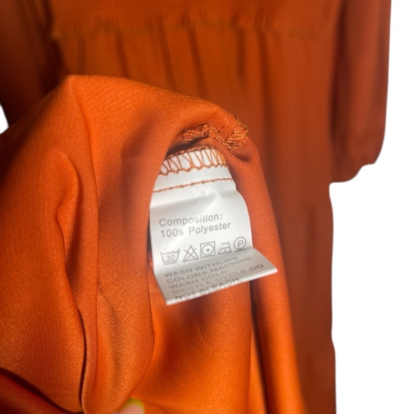 Brown and Orange Pleated Long Sleeve Sundress‎ NWT - Picture 6 of 6